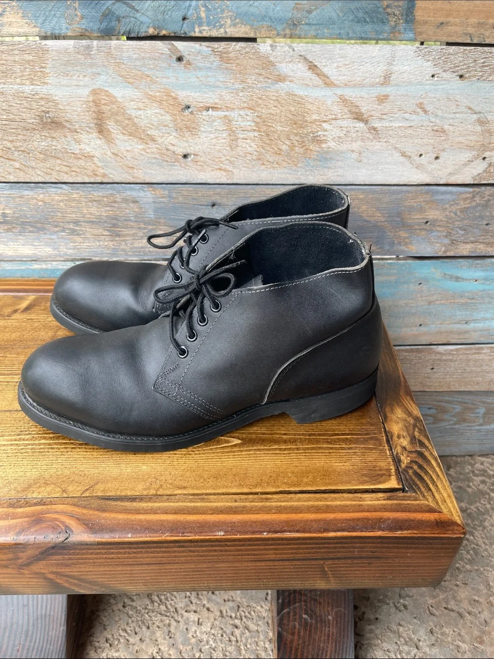 Vintage 90s USGI Military Steel Toe Chukka Boots Black Leather Men 11